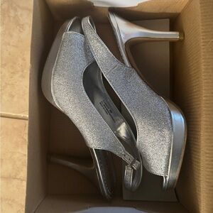 Elegant Silver Women's Heels